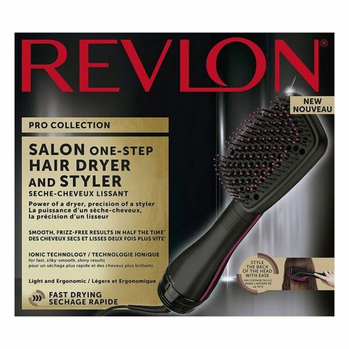Heat Brush Revlon RVDR5212 Black Pink 800W-1